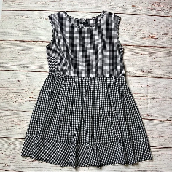 Madewell Tie Back Cotton Gingham Dress Sz S - Picture 6 of 16
